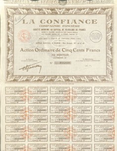 1932 - LA CONFIANCE COMPAGNIE FONCIERE