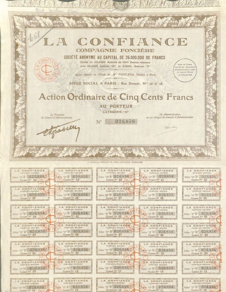 1932 - LA CONFIANCE COMPAGNIE FONCIERE