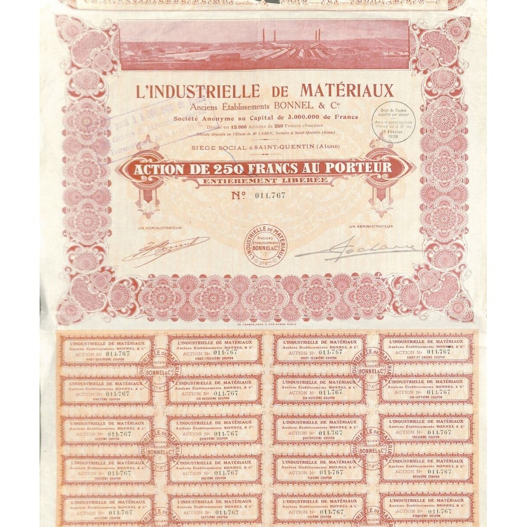 1928 - L'INDUSTRIELLE DE MATERIAUX - ANC....