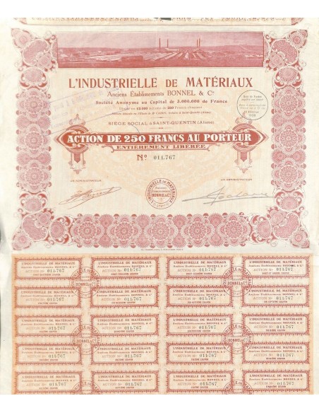 1928 - L'INDUSTRIELLE DE MATERIAUX - ANC. ETABL. BONNEL ET C.IE