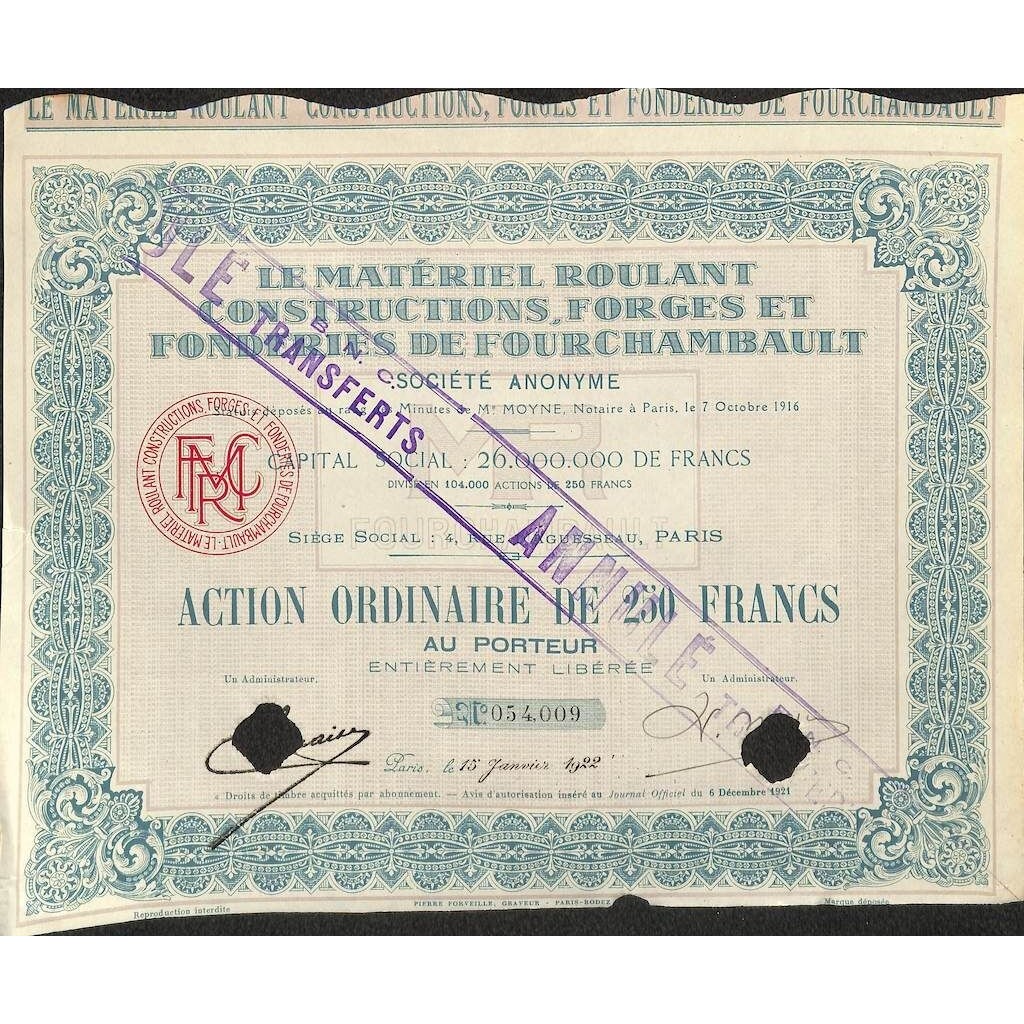 1922 - LE MATERIEL ROULANT CONSTRUCTIONS,...