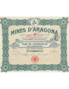 MINES D'ARAGONA - PARTE DI AZIONE PARIGI 1909