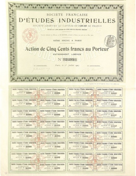 1907 - D'ÉTUDES INDUSTRIELLES SOC. FRANCAISE