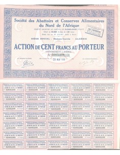 1928 - ABATTOIRS ET CONSERVES ALIMENTAIRES DU NORD DE...