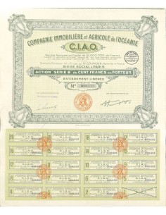 1930 - C.I.A.O. COMP. IMMOBILIERE ET AGRICOLE DE L'OCEANIE