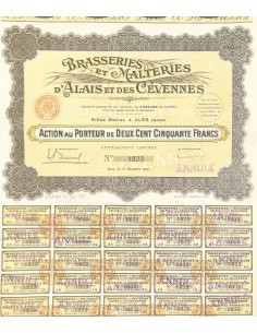 1926 - BRASSERIES ET MALTERIES D'ALAIS ET DES CEVENNES