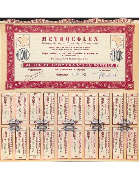 METROCOLEX (METROPOLITANE ET COLONIALE D'ENTREPRISES)