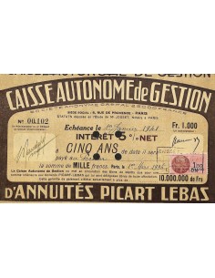 1936 - CAISSE AUTONOME DE GESTION