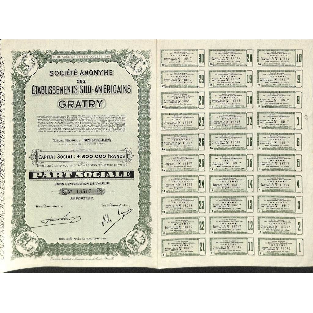 1955 - GRATRY - SOC. ANON. DES ETABLISSEMENTS...