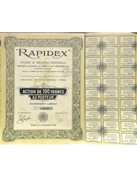 1928 - RAPIDEX (ATELIERS DE MECANIQUE INDUSTRIELLE)