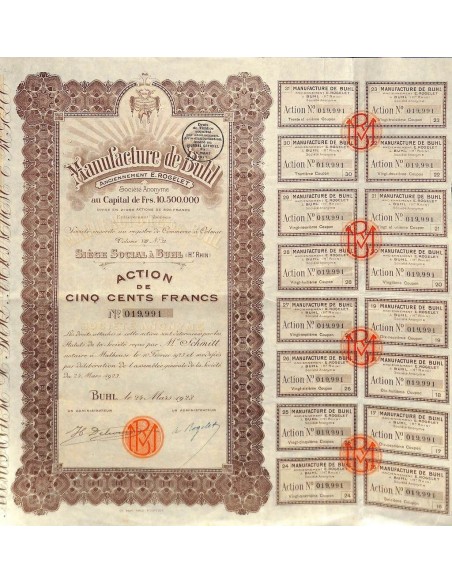 1923 - MANUFACTURE DE BUHL (AZIONE)