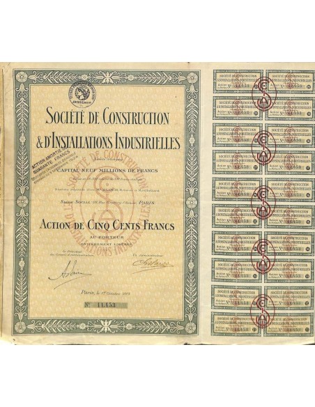 1924 - CONSTRUCTION ET D'INSTALLATIONS INDUSTRIELLES SOC. DE