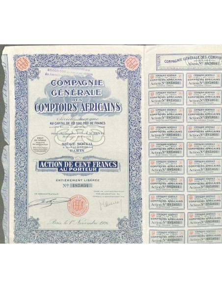1926 - COMPTOIRS AFRICAINS COMP. GENERALE DES