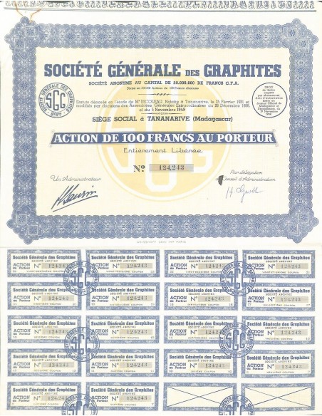 1949 - GENERALE DES GRAPHITES SOC.