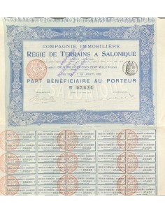 1905 - RÉGIE DE TERRAINS A SALONIQUE COMP. IMMOBILIERE ET DE