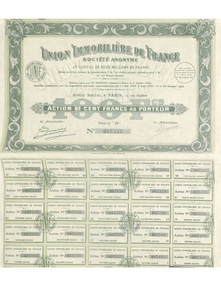 1927 - UNION IMMOBILIERE DE FRANCE