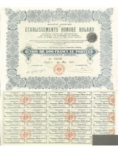 1921 - HONORÉ ROLAND ETABLISSEMENTS