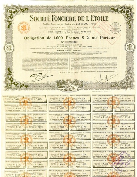 1930 - FONCIERE DE L'ETOILE SOC.