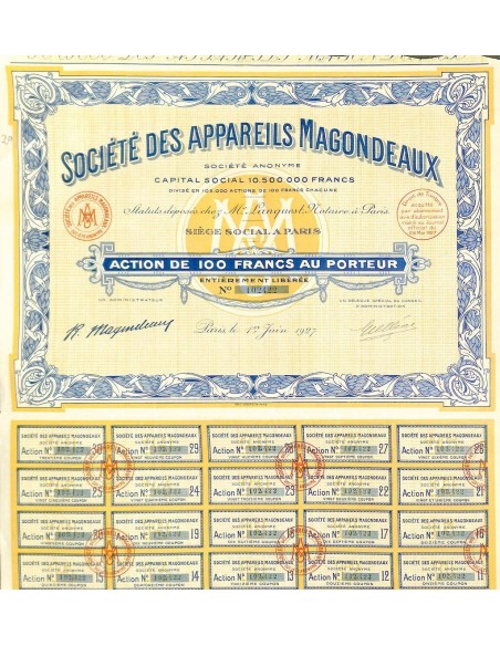 1927 - APPAREILS MAGONDEAUX SOC. DES