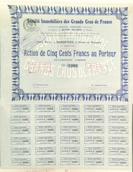 1925 - IMMOBILIERE DES GRANDS CRUS DE FRANCE SOC.
