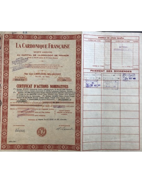 1947 - LA CARBONIQUE FRANCAISE