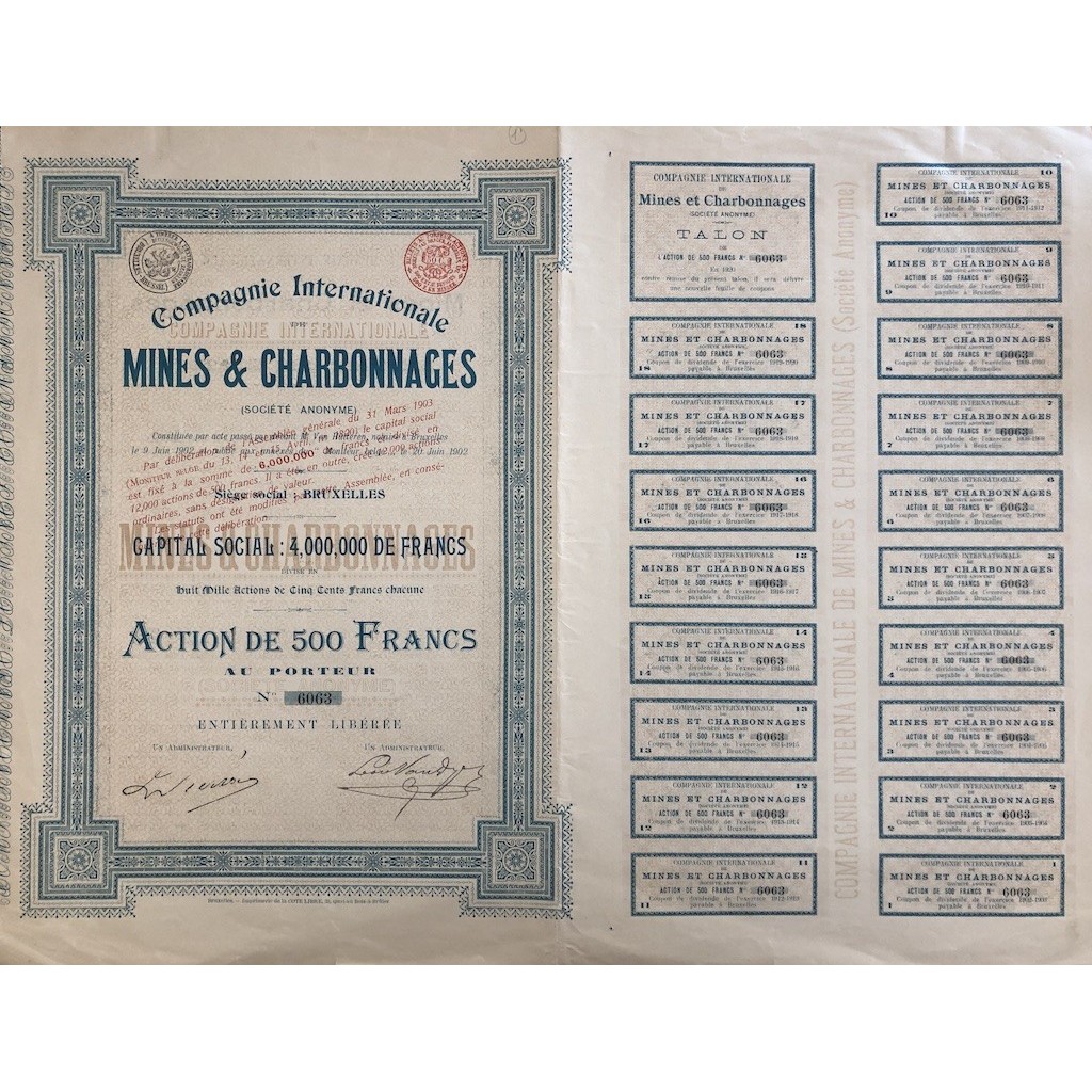 1902 - COMPAGNIE INTERNATIONALE MINES &...