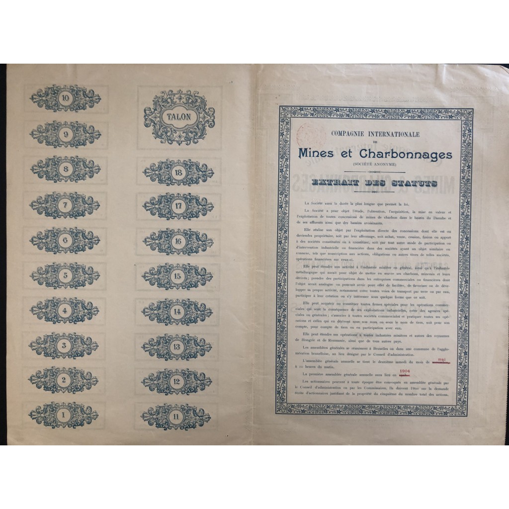 1902 - COMPAGNIE INTERNATIONALE MINES &...