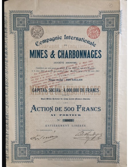 1902 - COMPAGNIE INTERNATIONALE MINES & CHARBONNAGES