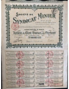 1907 - SOCIETE DU SYNDICAT MINIER