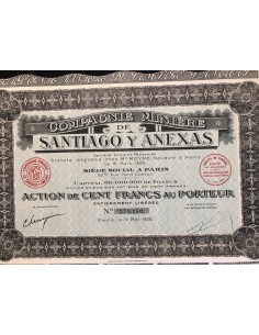 1928 - COMPAGNIE MINIERE DE SANTIAGO Y ANEXAS - 1 AZIONE 2