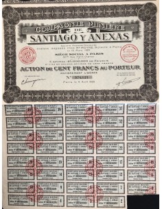 1925 - COMPAGNIE MINIERE DE SANTIAGO Y ANEXAS - 1 AZIONE