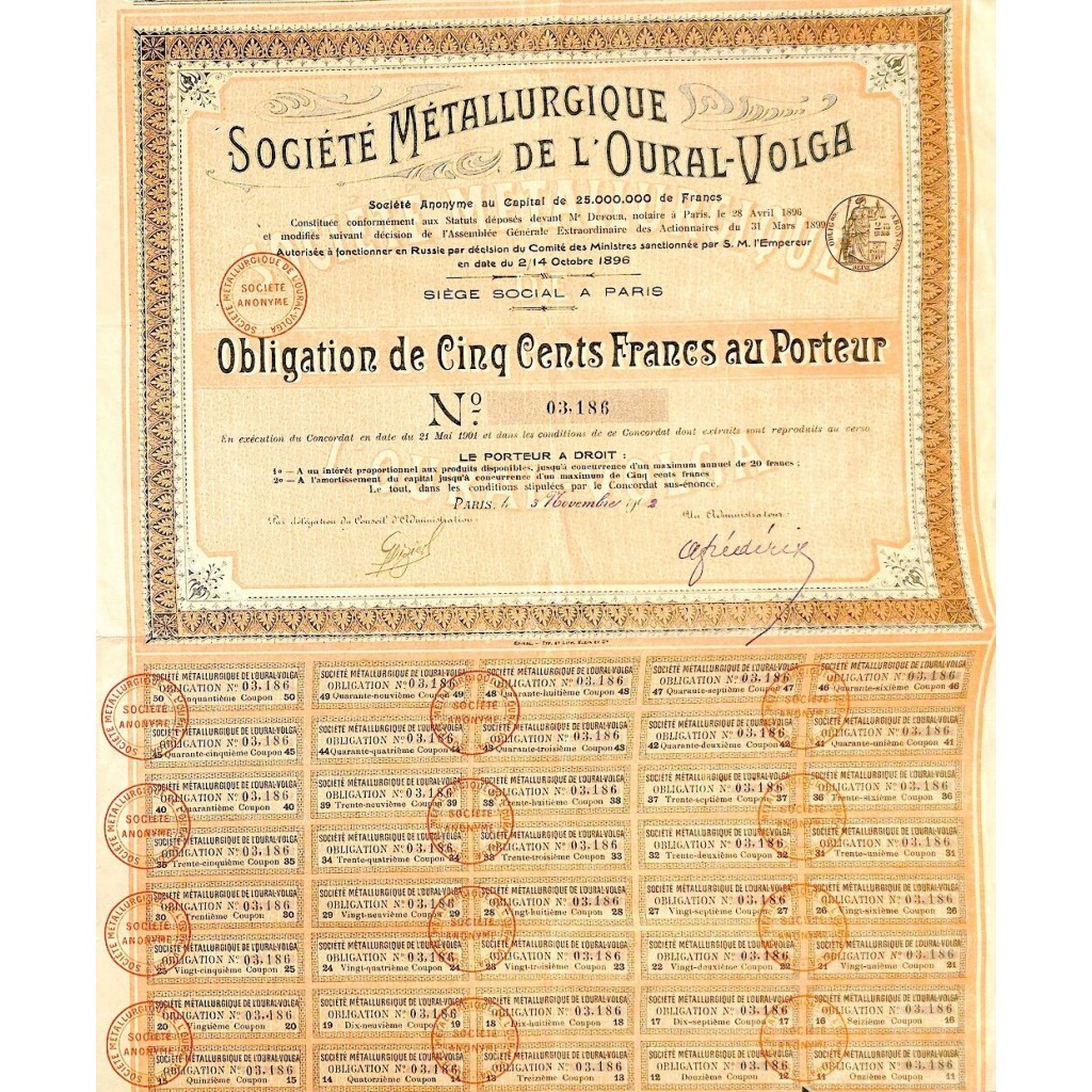 1902 - METALLURGIQUE DE L'OURAL-VOLGA SOC.