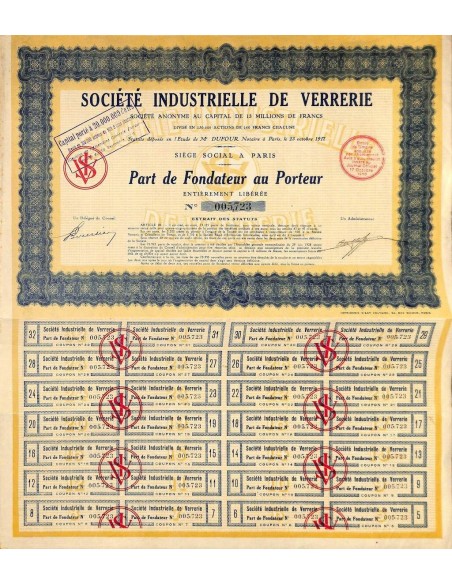 1930 - INDUSTRIELLE DE VERRERIE SOC.