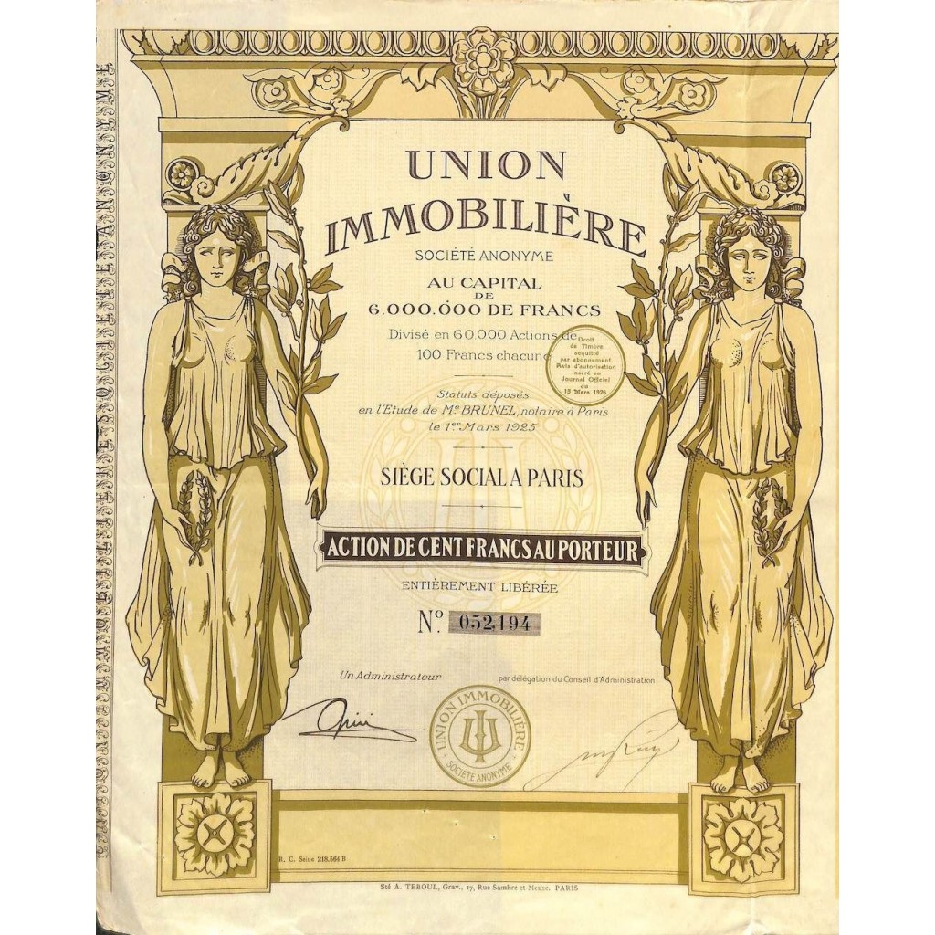 1926 - UNION IMMOBILIERE