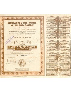 1943 - MINES DE FALÉMÉ-GAMBIE COMPAGNIE DES