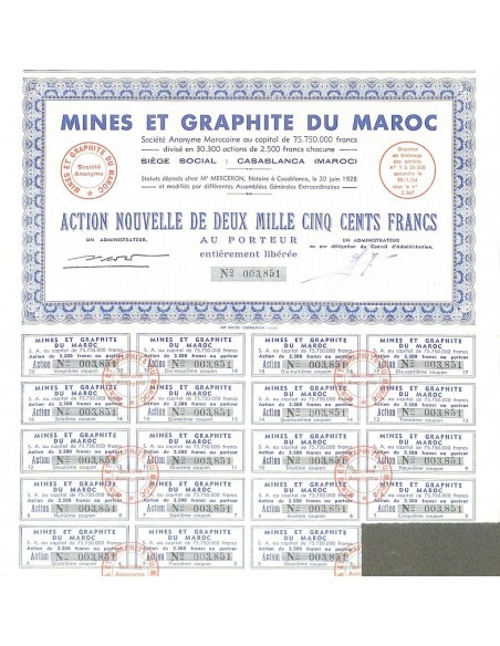 1954 - MINES ET GRAPHITE DU MAROC