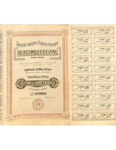 1908 - MINIERE FRANCO-RHENANE DE PLOMB ET ZINC SOC.