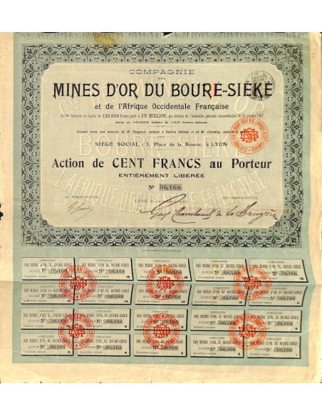 1907 - MINES D'OR DU BOURE-SIEKE