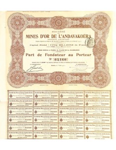 1911 - MINES D'OR DE L'ANDAVAKOERA SOC. DES