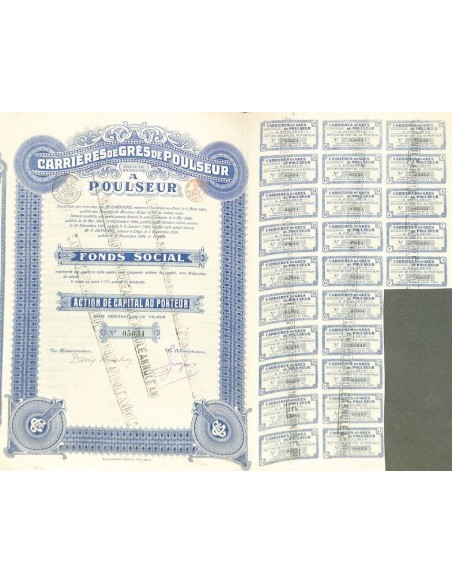 1924 - CARRIERES DE GRES DE POULSEUR SOC. ANON.