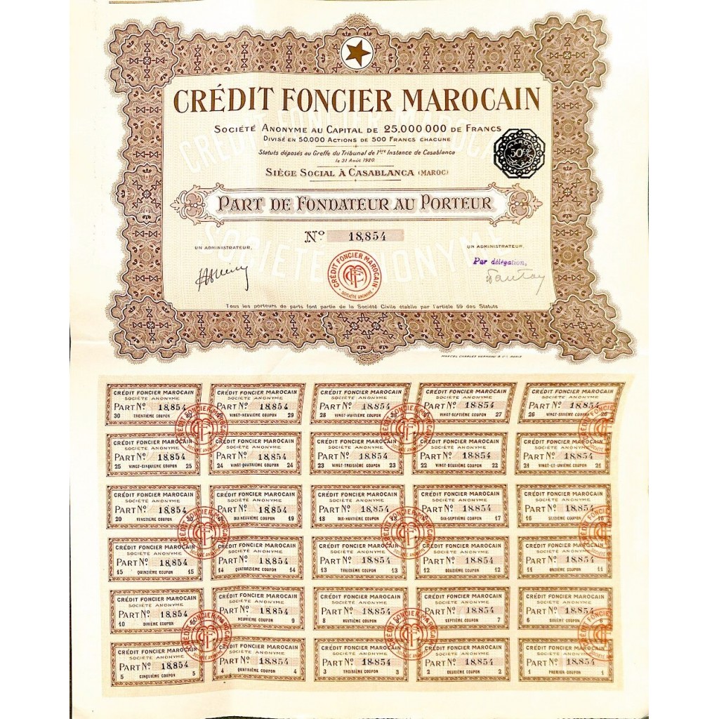 1920 - CREDIT FONCIER MAROCAIN