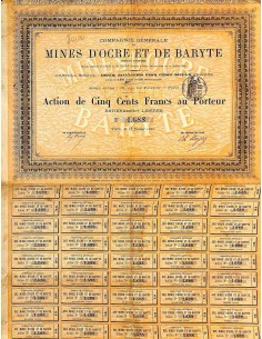 1880 - MINES D'OCRE ET DE BARYTE COMP. GEN. DES
