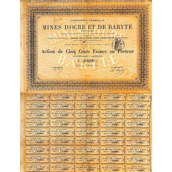 1880 - MINES D'OCRE ET DE BARYTE COMP. GEN. DES