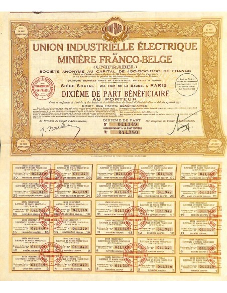 1931 - UNION INDUSTRIELLE ELECTRIQUE ET MINIERE FRANCO-BELGE