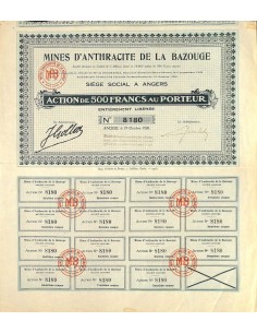 1926 - MINES D'ANTHRACITE DE LA BAZOUGE
