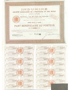 1926 - INDUMINE SOC. AUXILIAIRE DE L'INDUSTRIE ET DES MINES