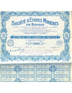 1924 - ETUDES MINIERES DE BOUGIE SOC. D'