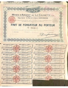 1923 - MINES D'ARGENT DE LA CAUNETTE