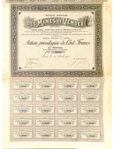 1912 - MINES DE VENDÉE SOC. ANON. DES