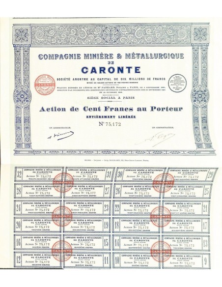 1925 - COMP. MINIERE ET METALLURGIQUE DE CARONTE